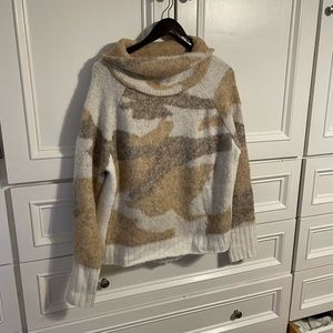 Cowl Neck Camo Sweater